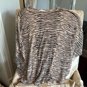 Tiger Print Short Sleeve Sweater